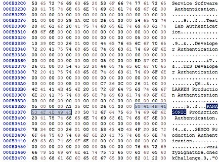 Hex-Editor Ansicht von Speicherinhalten