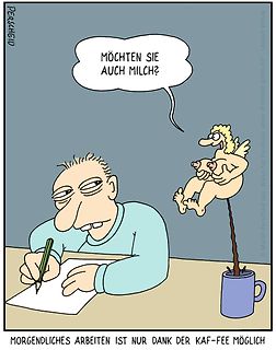 Comic über Kaffee und Milch