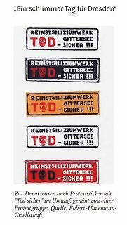 Proteststicker mit Text