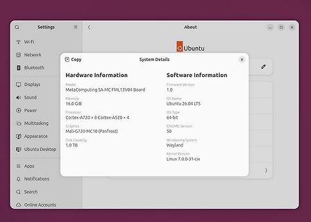 Ubuntu System Details Hardware und Software Information