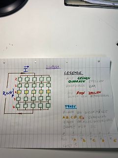 Handgezeichneter Schaltplan mit Widerstandsnetzwerk