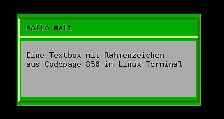 Textbox mit Rahmenzeichen in Linux Terminal
