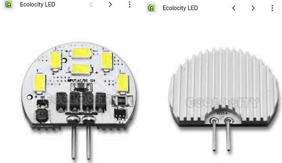 Vorder- und Rückseite eines LED-Leuchtmittels