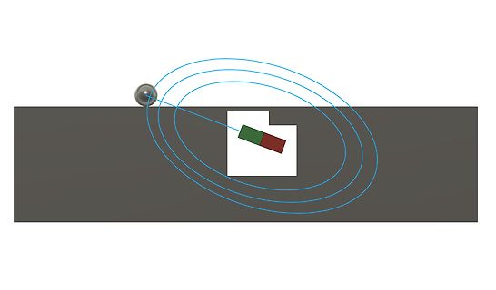 Schematische Darstellung einer Schallquelle und Wellen