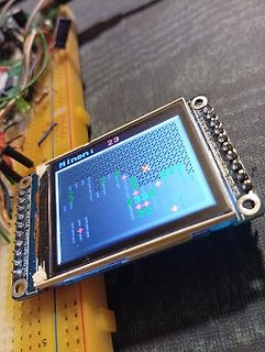 LCD-Display auf Breadboard mit Textanzeige