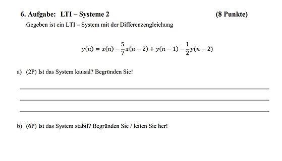 Mathematische Aufgabe zu LTI-Systemen
