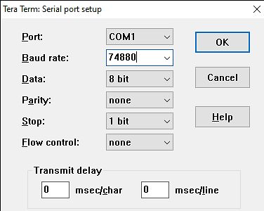 Tera Term Serielle Port Konfiguration