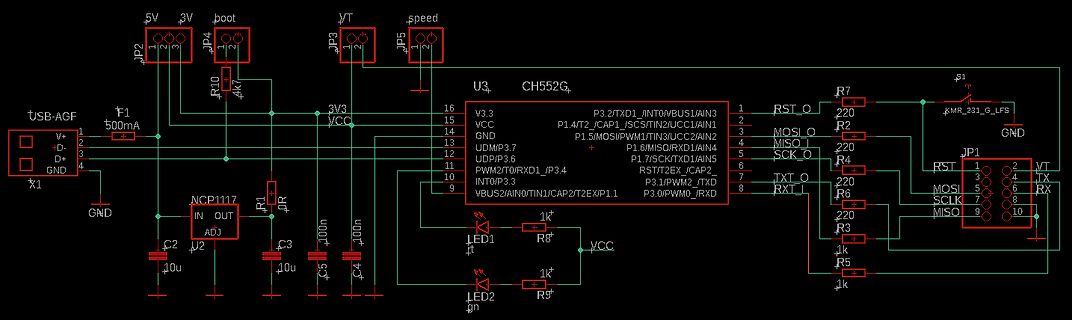 Schaltplan mit CH552G Mikrocontroller