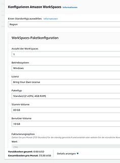 Konfiguration von Amazon WorkSpaces
