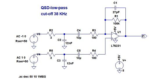 Schaltplan eines QSD-Tiefpassfilters