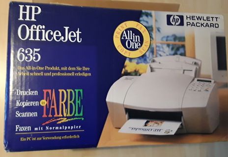 Verpackung eines HP OfficeJet 635 Druckers