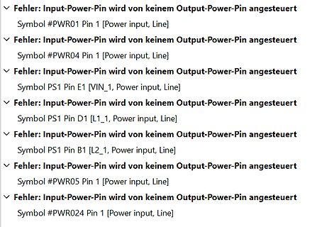 Fehlermeldungen in einer Elektronik-Design-Software