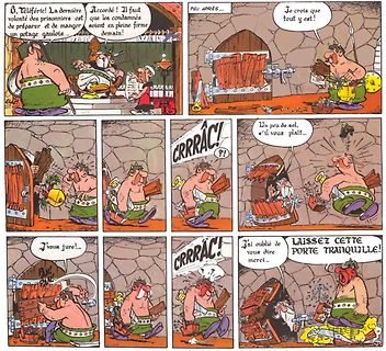 Comicstrip mit einer Tür