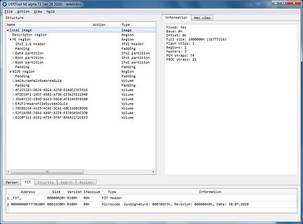 UEFITool Analyse eines defekt.bin Files