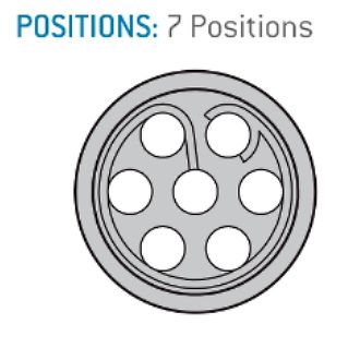 Zeichnung eines Steckers mit 7 Positionen