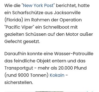 Textauszug über eine Operation der US-Küstenwache
