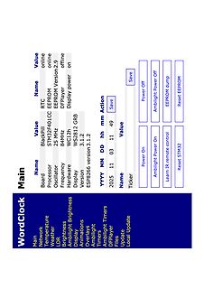Software-Menü für WordClock Projekt