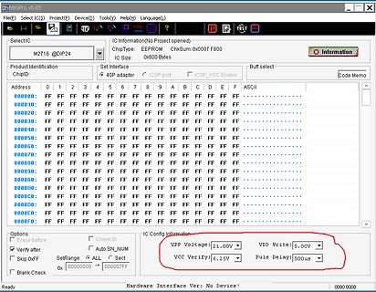 Software-Screenshot eines EEPROM-Programmierers
