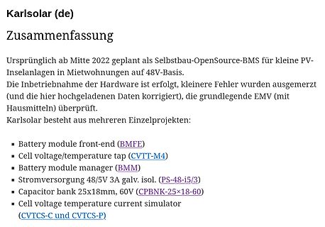 Zusammenfassung des Karlsolar Projekts