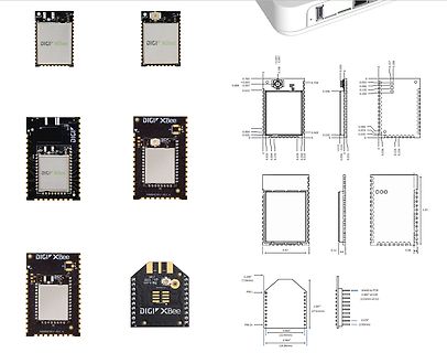 DIGI XBee Modul Fotos und CAD-Layout Zeichnungen