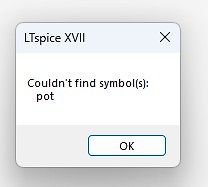 LTspice Fehlermeldung Symbol nicht gefunden