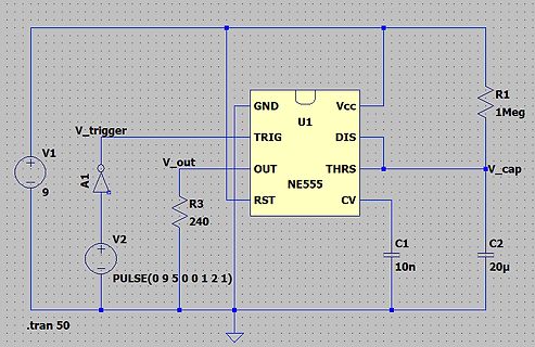 Schaltplan mit NE555 Timer