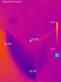 Wärmebildaufnahme mit Temperaturangaben