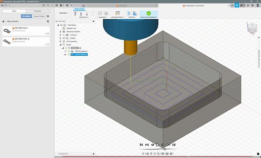 CAD-Simulation einer Werkstückbearbeitung in Autodesk Fusion