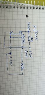 Handgezeichneter Schaltplan mit Transistor und Relais