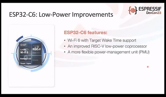 Präsentationsfolie zu ESP32-C6 Low-Power Verbesserungen