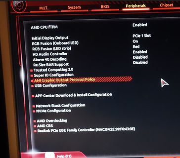 Foto eines Computer-BIOS Menüs
