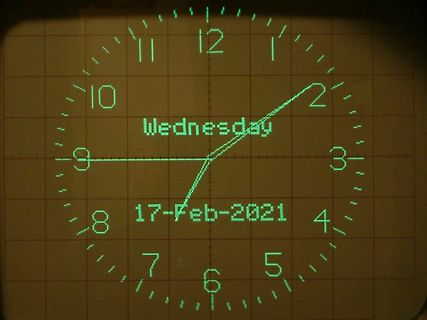 Abfotografierte Digitaluhr auf einem Display