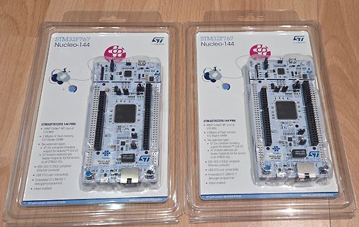 Zwei STMicroelectronics STM32F767 Nucleo-144 Development Boards