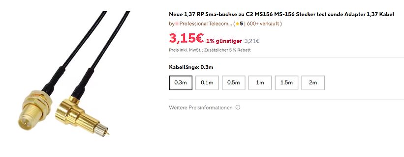 Online-Shop Angebot für SMA-Adapterkabel