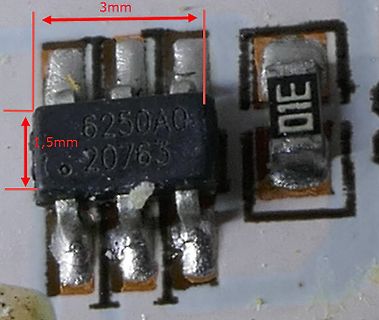 Makroaufnahme von SMD-Bauteilen auf einer Leiterplatte