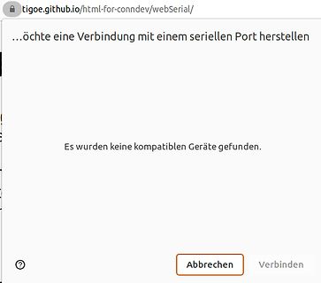 Fehlermeldung bei Web Serial API Verbindung