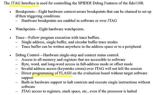 Textbeschreibung der JTAG Interface Features