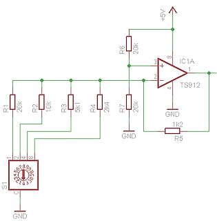 Schaltplan eines Operationsverstärkers mit Potentiometer