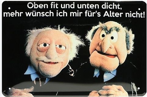 Meme mit zwei Puppen und deutschem Spruch
