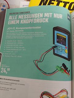 Werbebroschüre für JOY-IT LCR-T7 Komponententester
