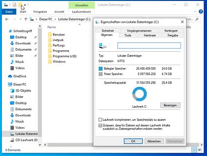 Windows Eigenschaften von Lokaler Datenträger C: