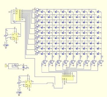 Schaltplan einer 7-Segment-LED-Matrix mit CD4017