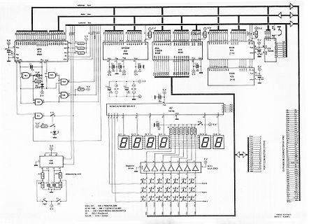 Schaltplan eines Mikroprozessorsystems mit RAM und EPROM