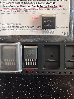 Vergleich zwischen Original und Kopie eines XL6019E1 Bauteils