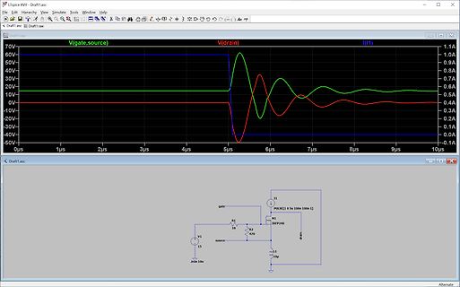 LTspice Simulation Schaltplan und Oszillogramm
