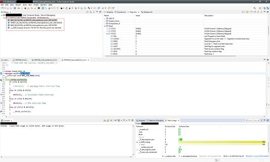 Code Composer Studio Debugger Ansicht