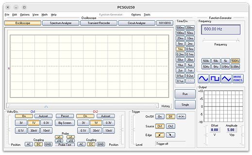 Screenshot einer Oszilloskop-Software