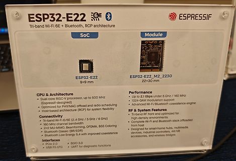 Produktinformationskarte ESP32-E22 SoC und Modul