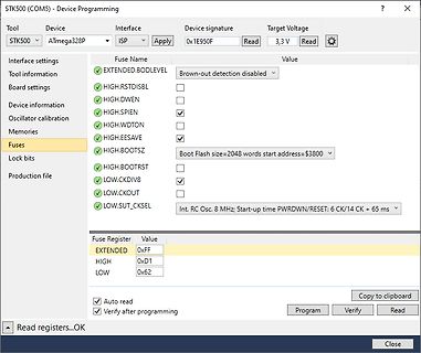 Software zur AVR-Fuse-Programmierung STK500