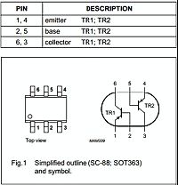 Pinbelegung und Symbol eines Transistor-Bauteils